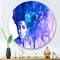 Designart - Glorious Blue Portrait of African American Woman - Modern Metal Circle Wall Art
